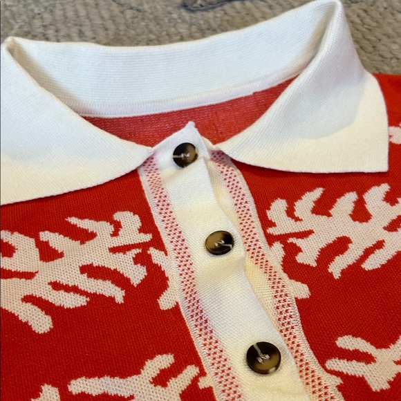 Floral Orange-Red Women's Sweater - Picture 4 of 9